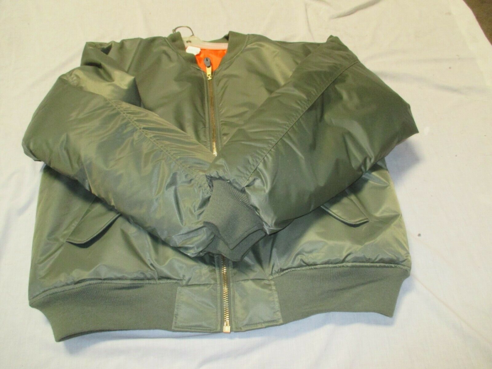 ROTHCO ULTRA FORCE MA1 FLIGHT JACKET (OLIVE /ORANGE) SIZE ADULT XXXX-LARGE