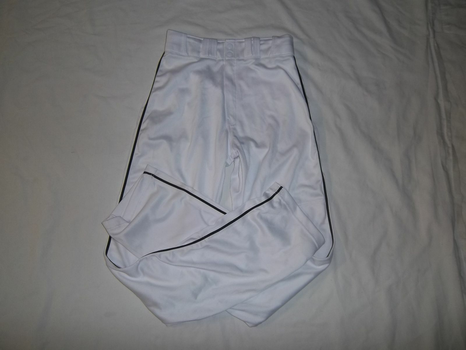 CHAMPRO BP61U  WHITE WITH BLACK BRAID  BASEBALL/SOFTBALL PANTS(YOUTH & ADULT)