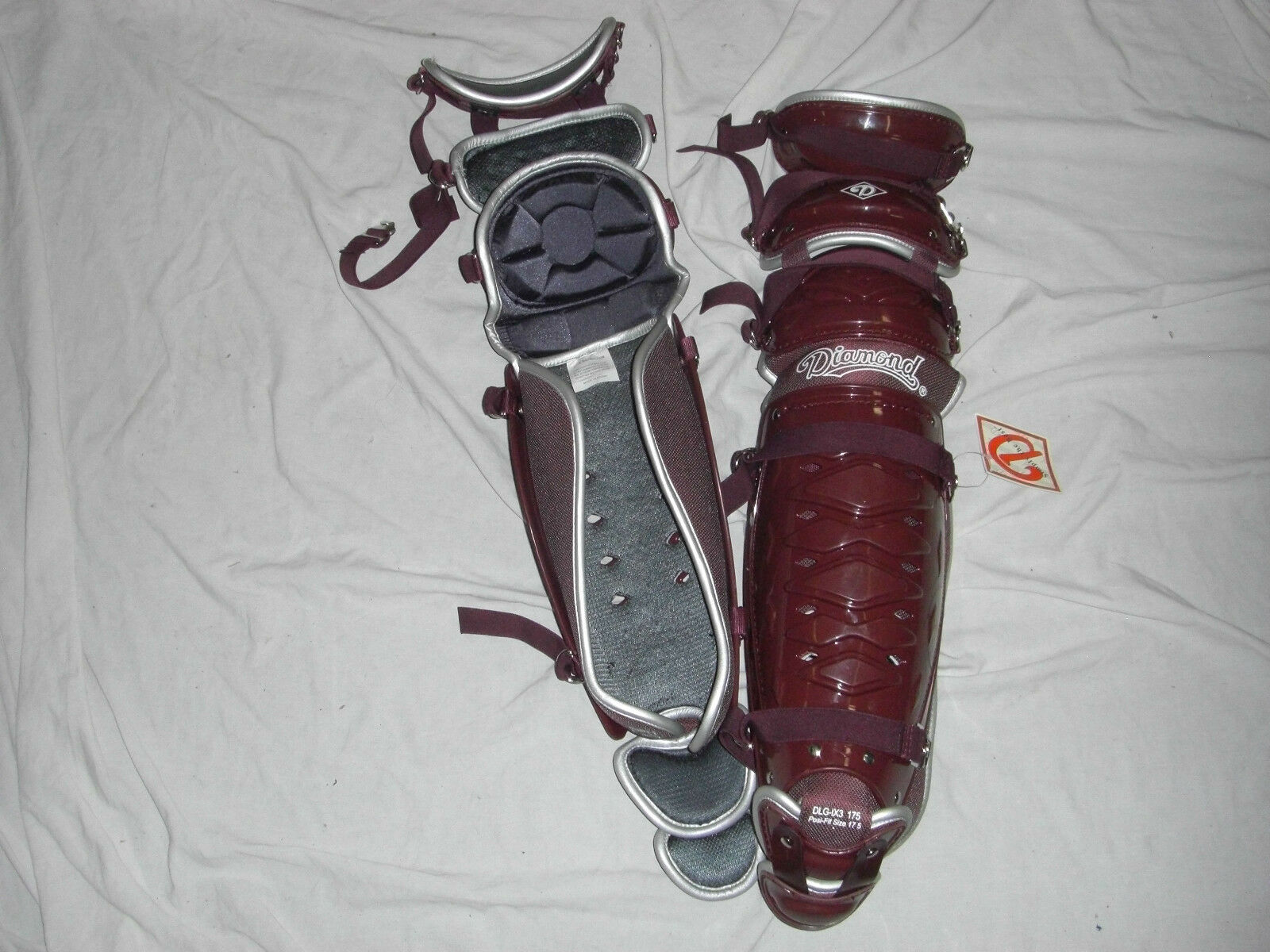 DIAMOND DLG-iX3 155 BASEBALL/SOFTBALL  CATCHERS LEG GUARD - MAROON