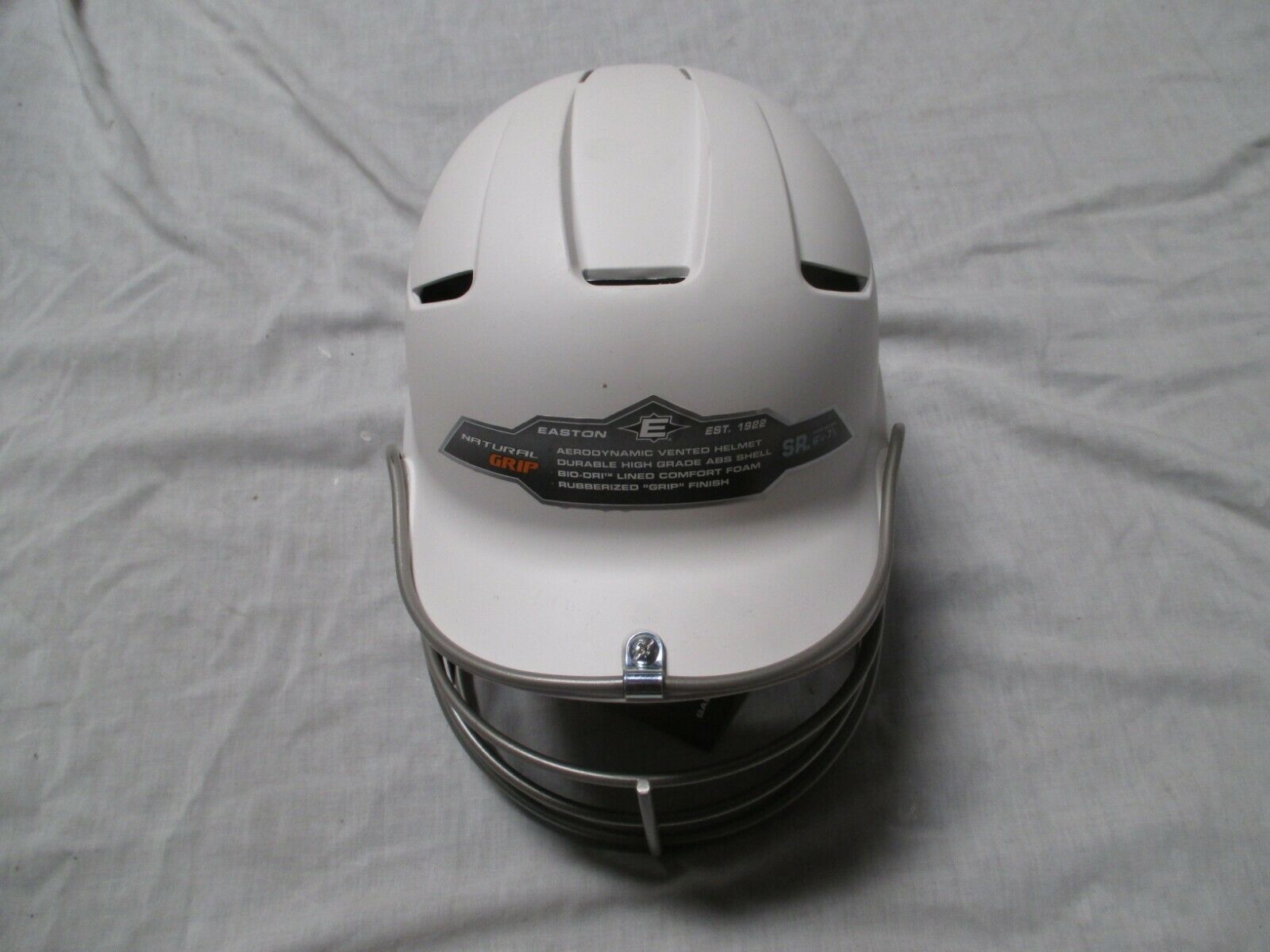 Easton Natural Grip Batting Helmet w/ Mask Sr- WHITE
