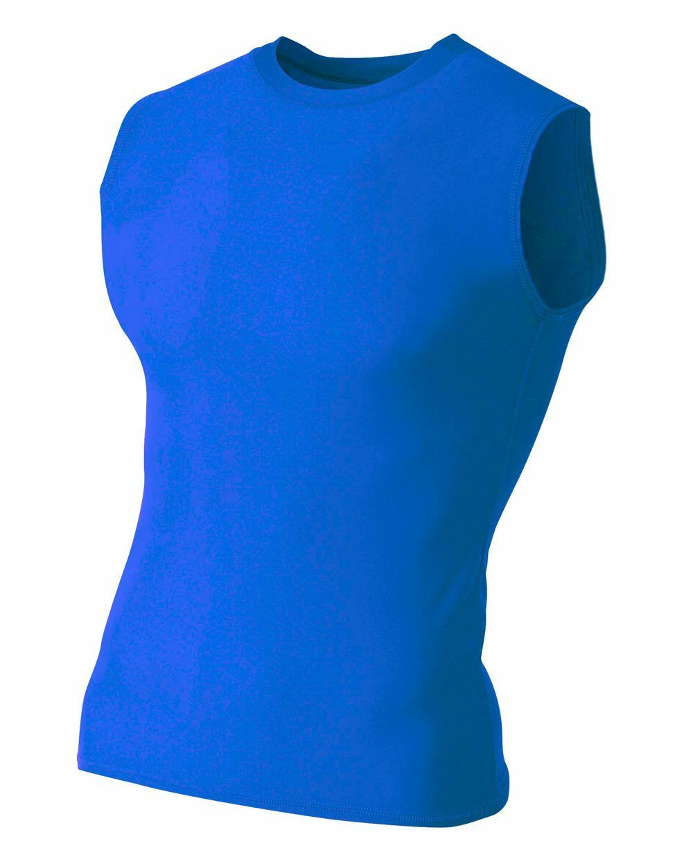 A4    ADULT  LARGE COMPRESSION MUSCLE SHIRT- ROYAL