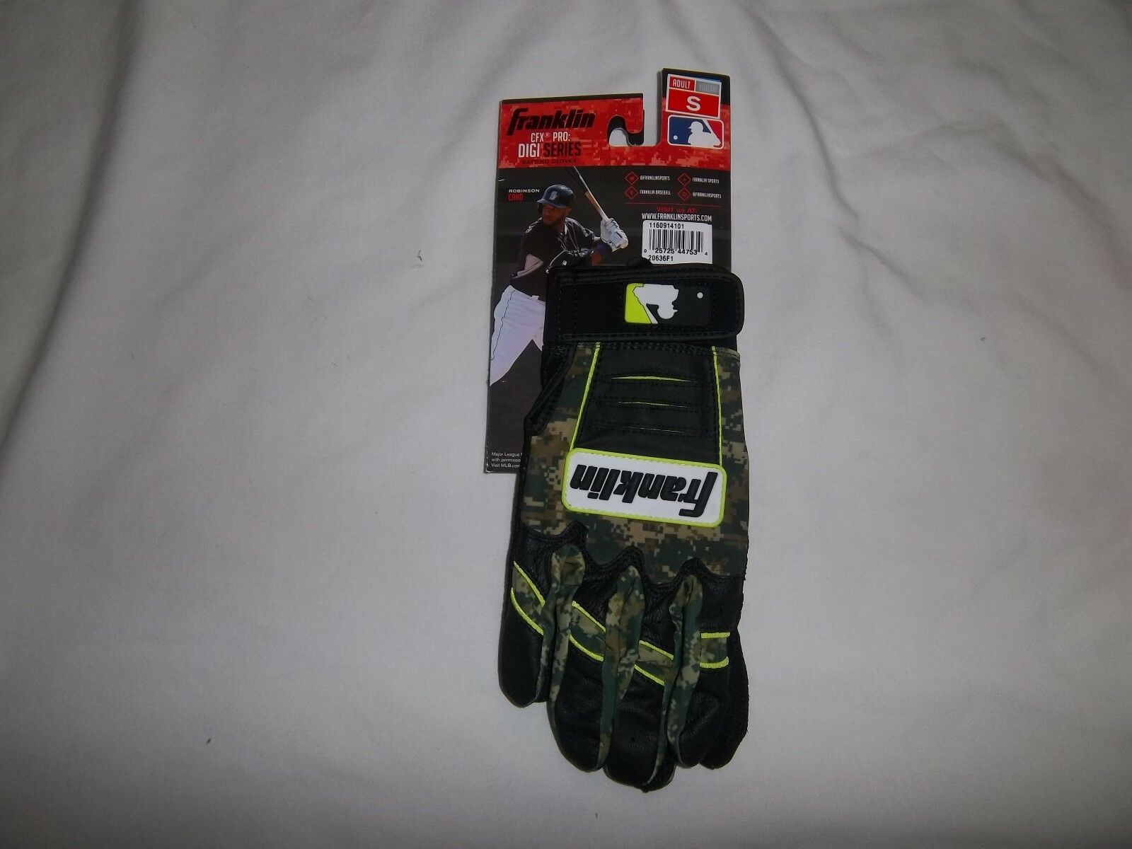 FRANKLIN CFX PRO DIGI SERIES CAMO GREEN/BLACK BASEBALL/SOFTBALL BATTING GLOVES