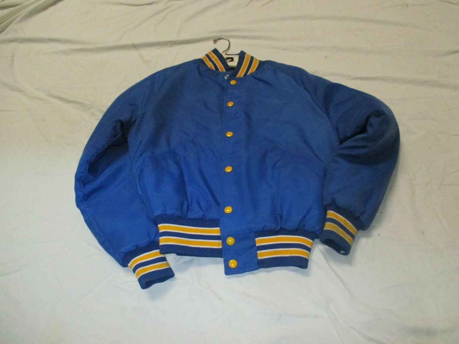 BUTWIN QUILT LINE JACKET ADULT MED (ROYAL  WITH GOLD STRIPE OUTLINED IN WHITE)