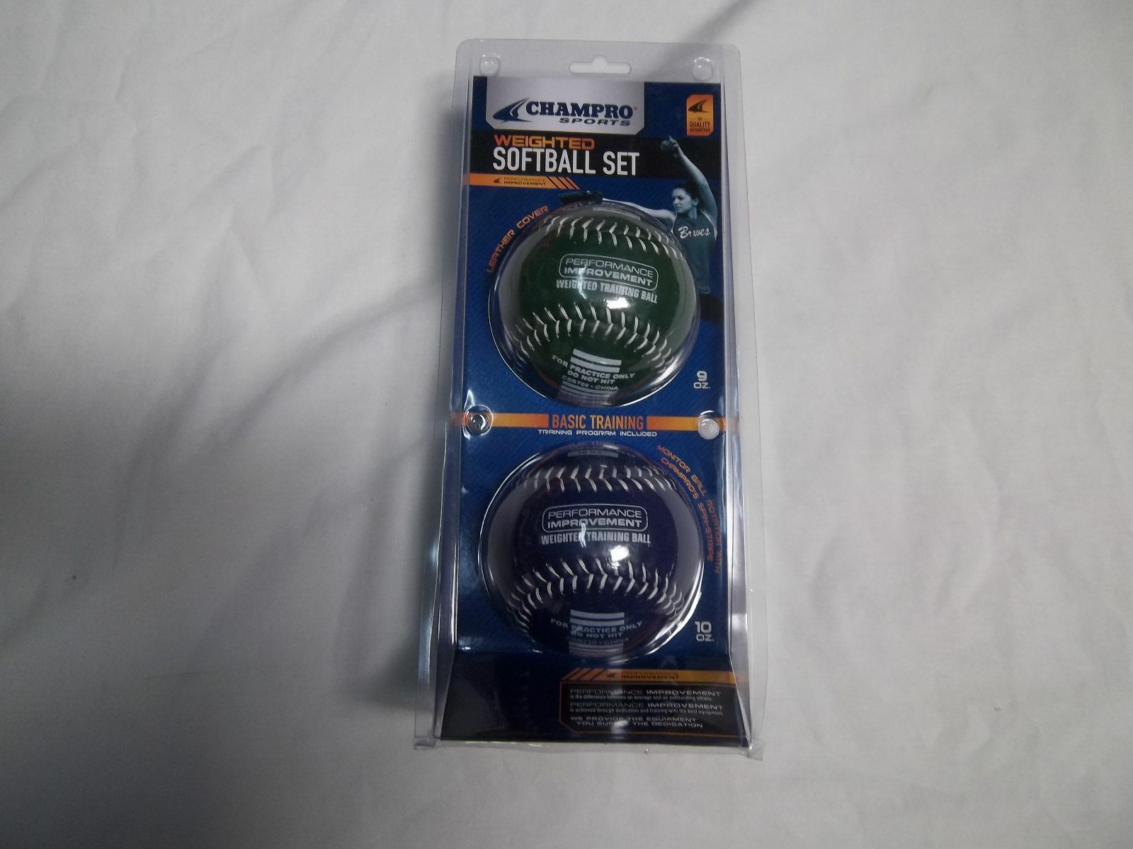CHAMPRO 2-PACK  SYNTHETIC LEATHER COVER WEIGHTED SOFTBALLS  BASIC SET