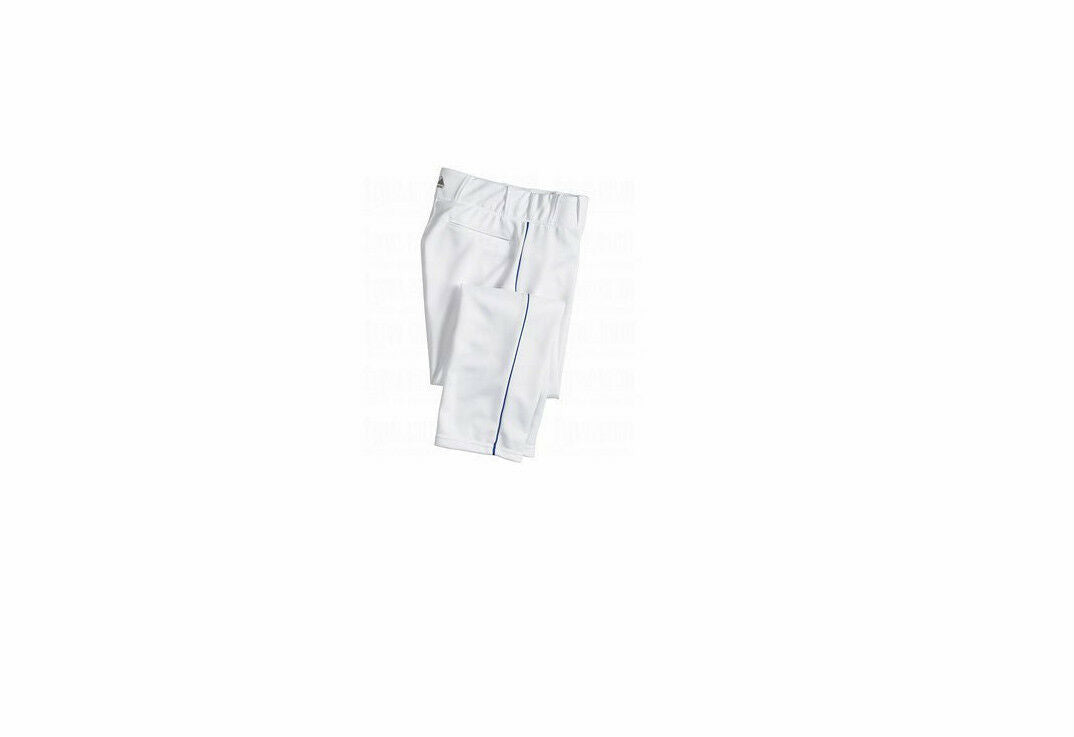 MAJESTIC 8940 WHITE BASEBALL/SOFTBALL PANTS WITH ROYAL BLUE PIPING