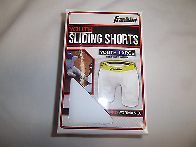 FRANKLIN 23321 YOUTH  SLIDING SHORTS WHITE WITH DOUBLE LAYER PADDING