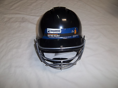champro football helmets CHAMPRO H4VC BLACK YOUTH BATTING HELMET WITH SILVER FACE MASK – Athletics Galore