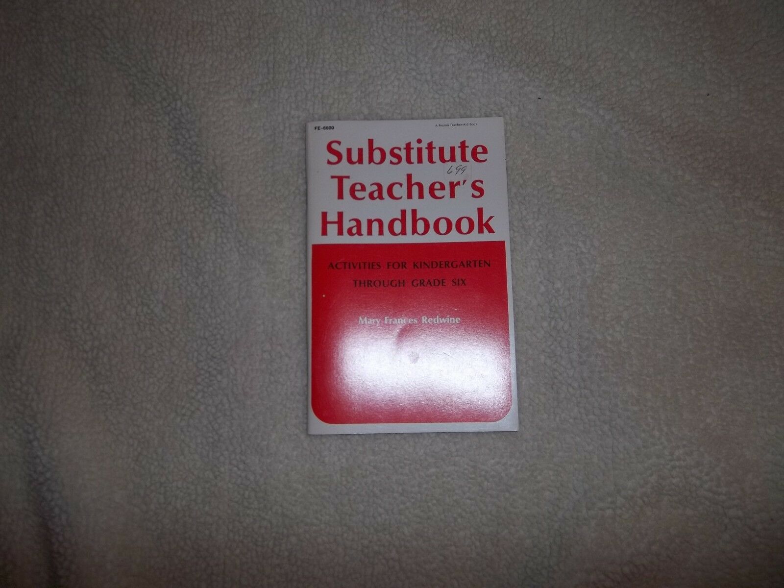 FEARRON FE6600 SUBSTITUTE TEACHER'S HANDBOOK  (PAPERBACK)