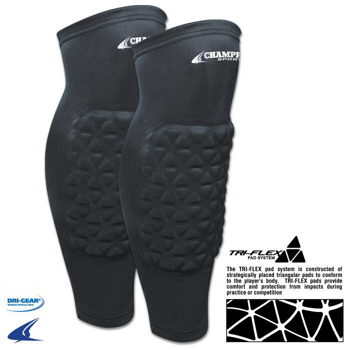 CHAMPRO FOOTBALL BLACK  SHIN SLEEVES VARIOUS SIZES (SOLD IN PAIRS)